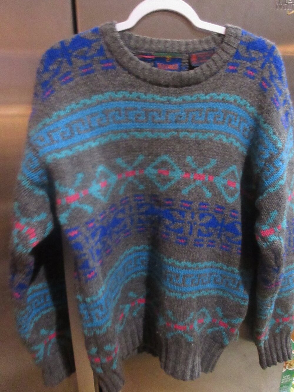 Vintage Woodward 100% Shetland Wool Sweater crewneck mens M